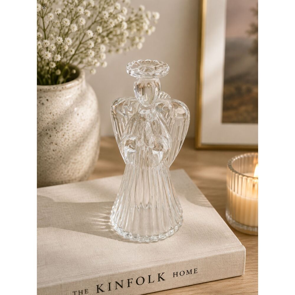 Glass Winged Angel Candleholder